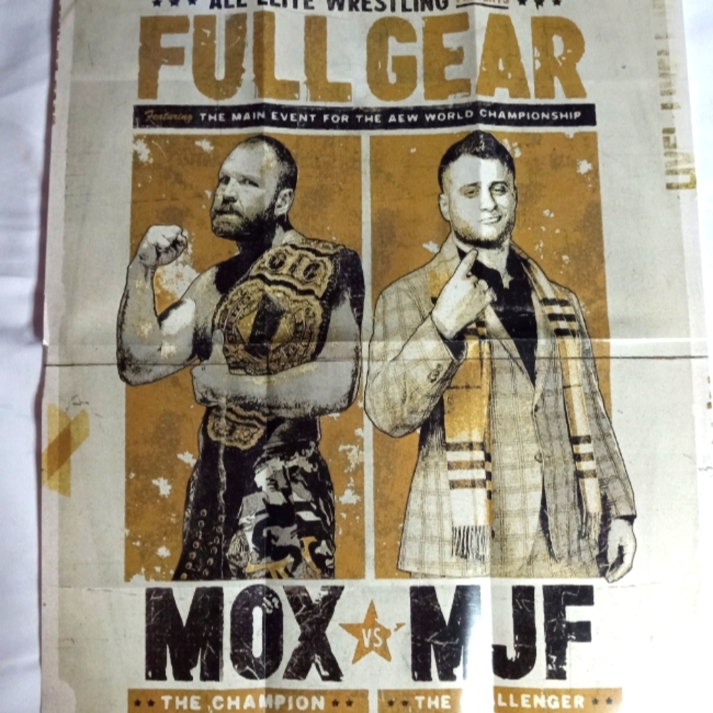 Full Gear 2022 Jon Moxley vs MJF Poster 17x22" All Elite Crate Exclusive AEW